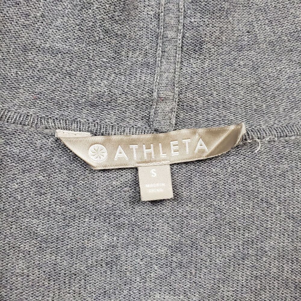 Athleta Highland Drape Wrap Hoodie Open Cardigan Sweater Small Gray - Picture 7 of 7